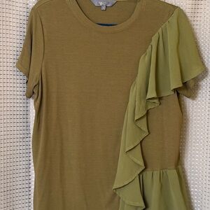 RACHEL Rachel Roy Olive Ruffle Sleeve Top